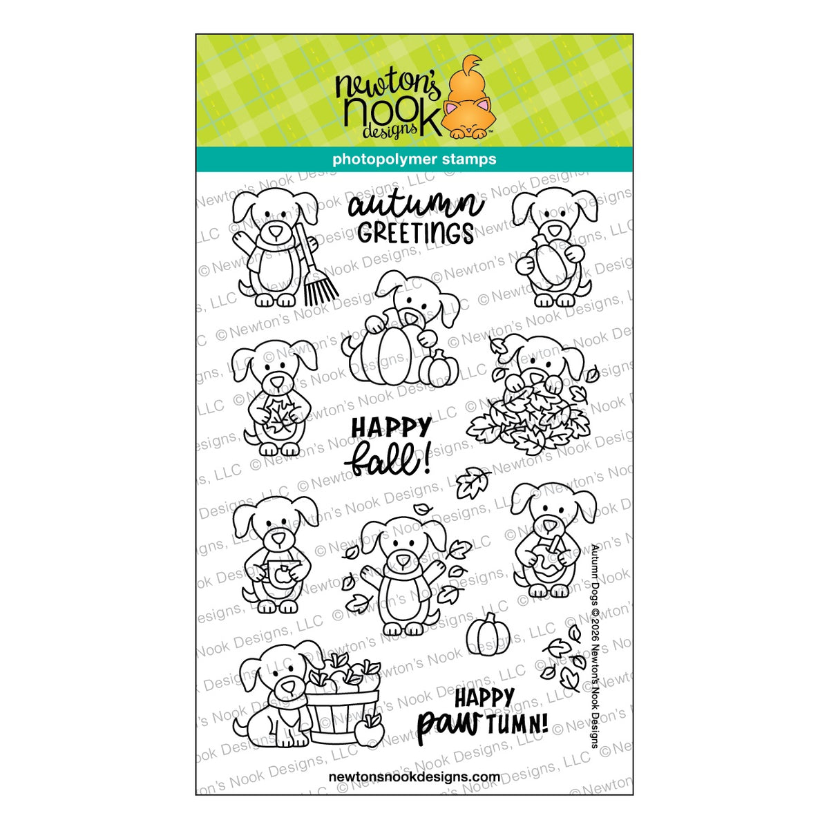 Newton's Nook Designs Autumn Dogs Clear Stamp and Die Set product image 1