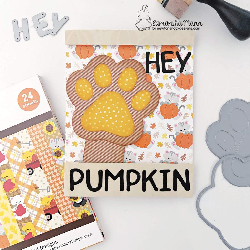 Newton's Nook Designs Autumn Meows 6 x 6 inch Paper Pad nn2409p01 paw print