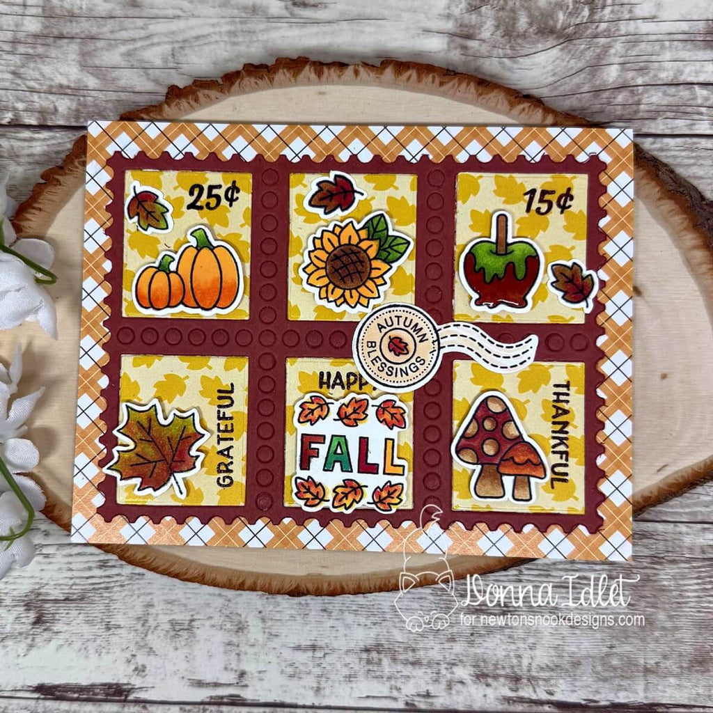 Newton's Nook Designs Autumn Postage Sampler Clear Stamps nn2509s02 apple