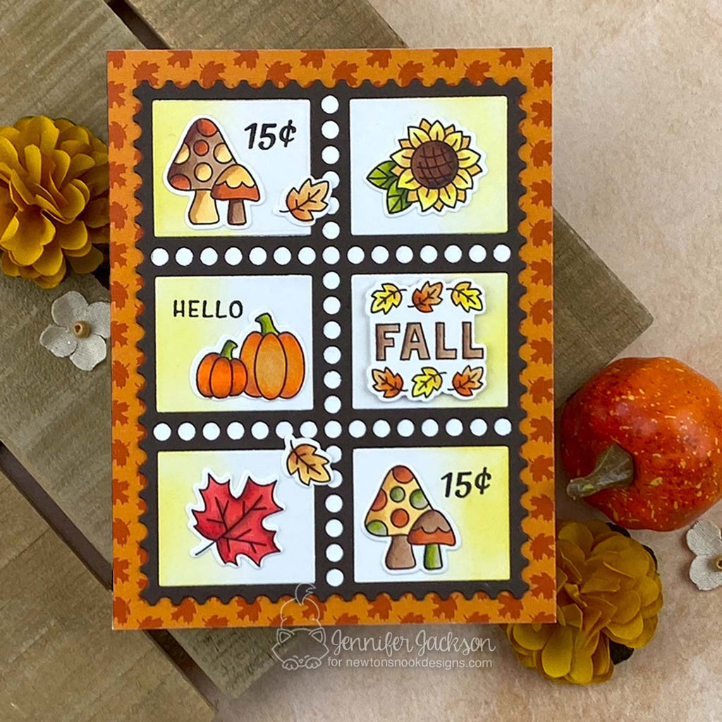 Newton's Nook Designs Autumn Postage Sampler Clear Stamps nn2509s02 fall