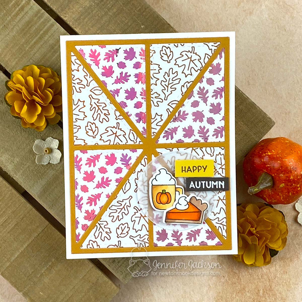 Newton's Nook Designs Autumn Postage Sampler Clear Stamps nn2509s02 leaves