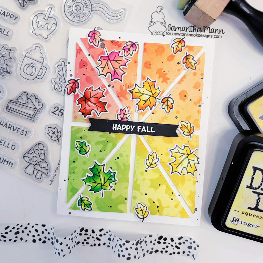 Newton's Nook Designs Autumn Postage Sampler Dies nn2509d02 happy fall
