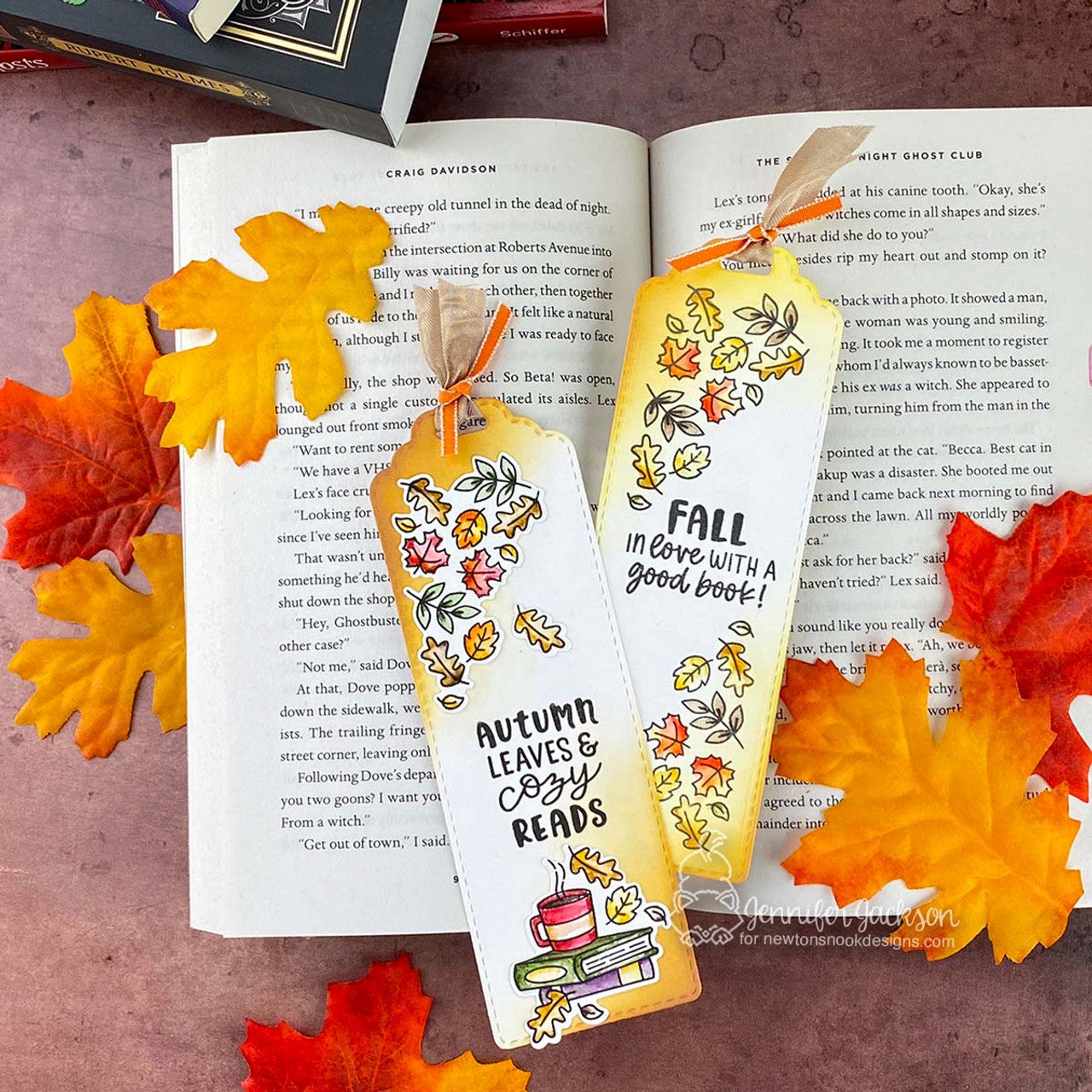 Newton's Nook Designs Autumn Reads Dies nn2409d04 autumn leaves