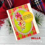 Newton's Nook Designs Bells and Holly Clear Stamps nn2310s04 merry christmas
