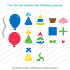 Newton's Nook Designs Birthday Accessories Dies nn2608d03 contents inside package