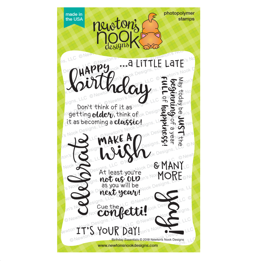 Newton's Nook Designs Birthday Essentials Clear Stamps nn1803s04
