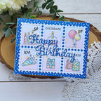 Newton's Nook Designs Birthday Postage Sampler Clear Stamp and Die Set presents