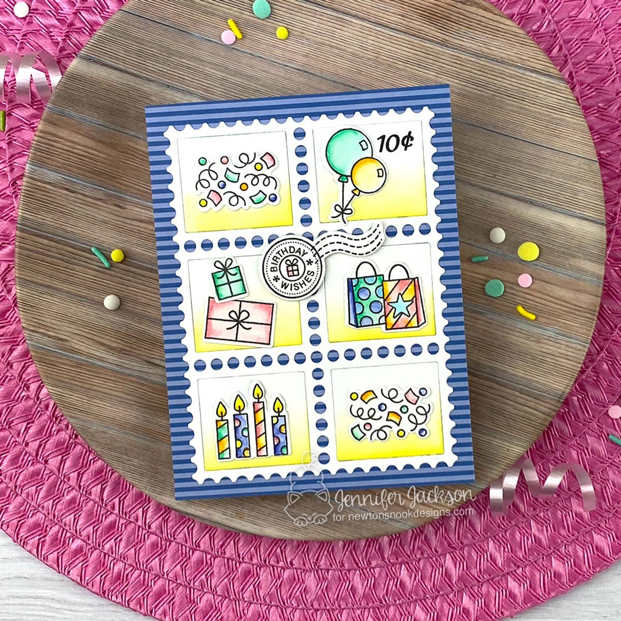 Newton's Nook Designs Birthday Postage Sampler Clear Stamps nn2507s03 birthday wishes
