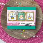 Newton's Nook Designs Birthday Postage Sampler Clear Stamps nn2507s03 cupcakes