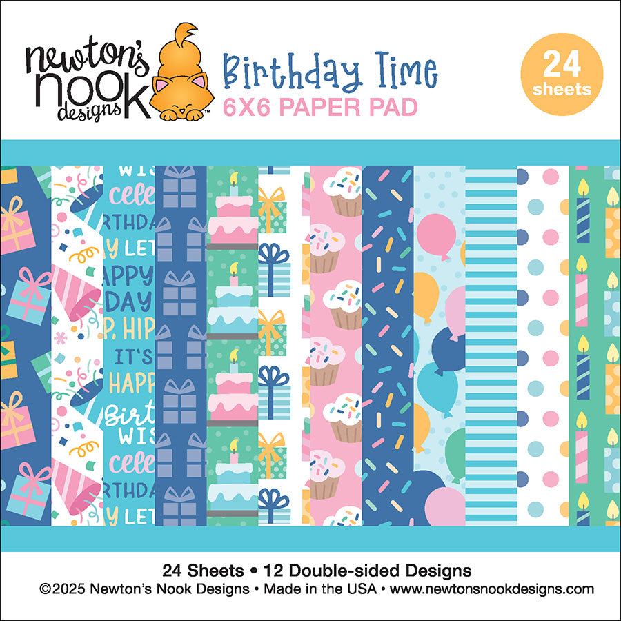 Newton's Nook Designs Birthday Time 6x6 inch Paper Pad nn2507p01