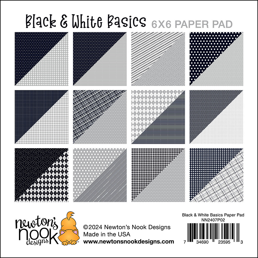 Newton's Nook Designs Black & White Basics 6 x 6 inch Paper Pad nn2407p02