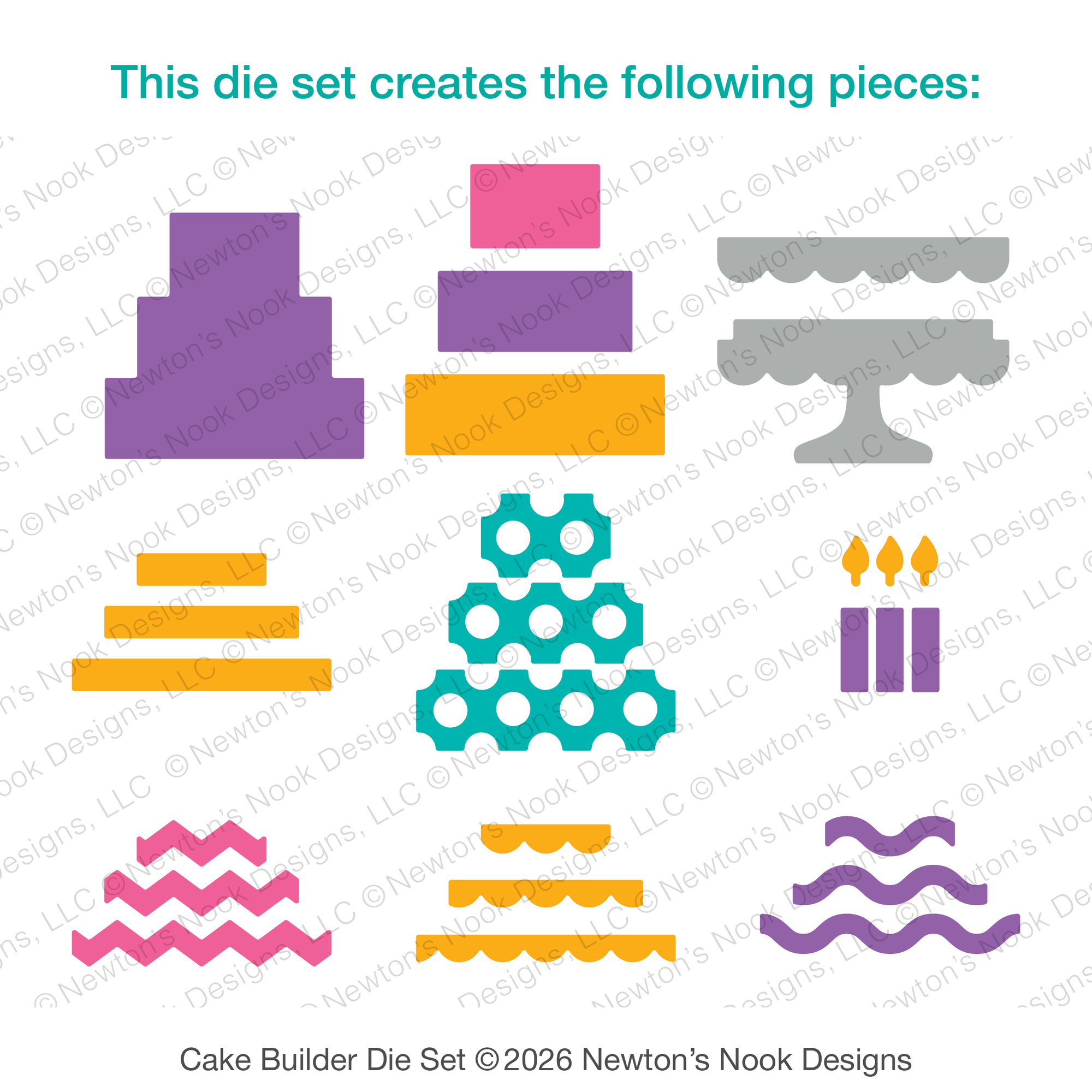 Newton's Nook Designs Cake Builder Dies nn2608d04 contents inside package