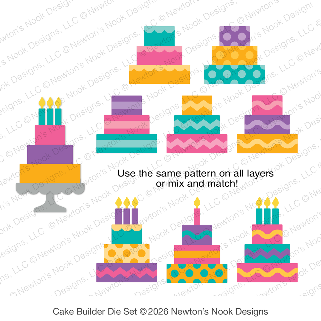 Newton's Nook Designs Cake Builder Dies nn2608d04 mix and match layer guide