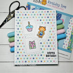 Newton's Nook Designs Cat Birthday Party Clear Stamps nn2507s01 polka dots