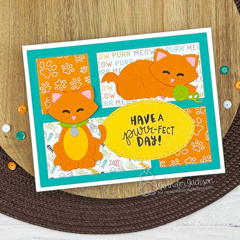 Newton's Nook Designs Cat Builder Dies nn2608d01 have a perfect day card