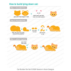 Newton's Nook Designs Cat Builder Dies nn2608d01 lying down cat guide