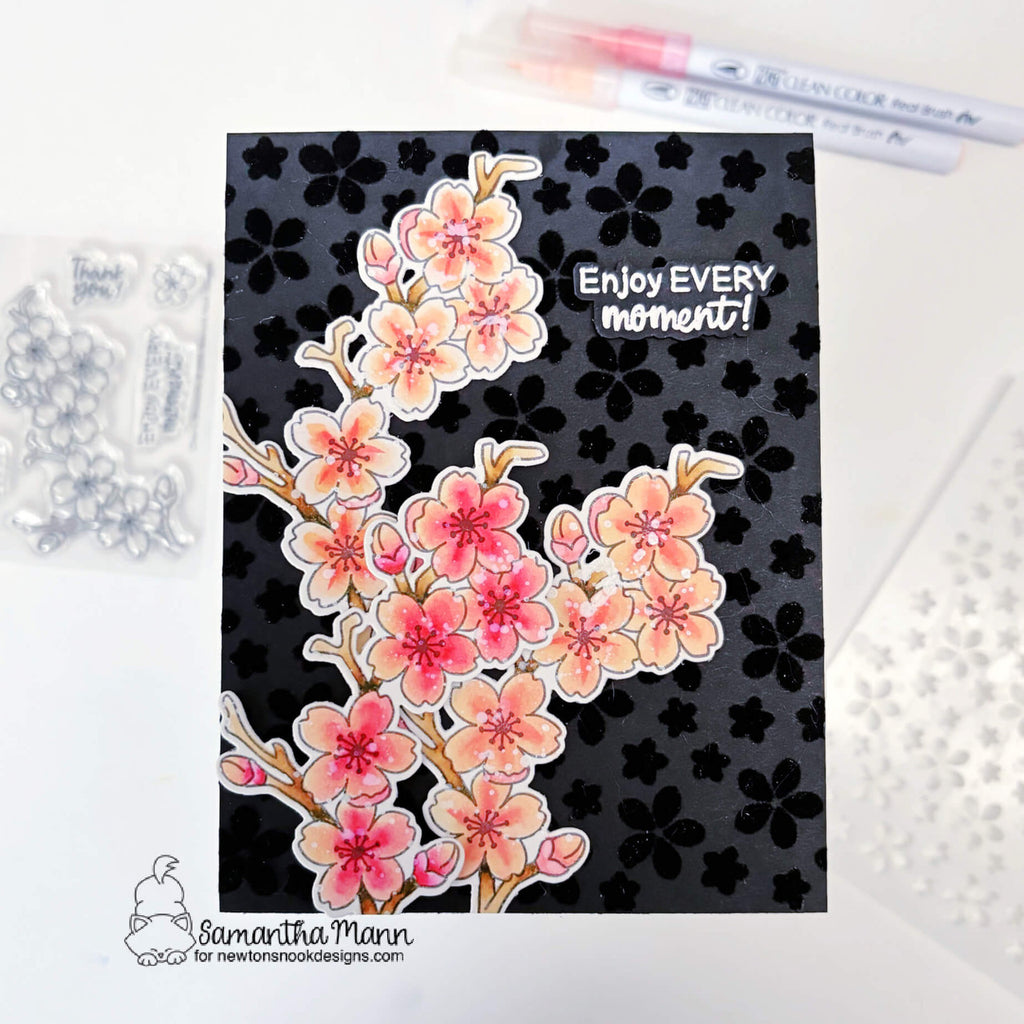 Newton's Nook Designs Cherry Blossom Clear Stamps nn2404s03 flowers