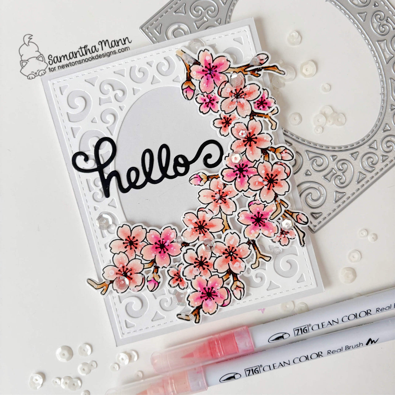 Newton's Nook Designs Cherry Blossom Dies nn2404d03 sparkle