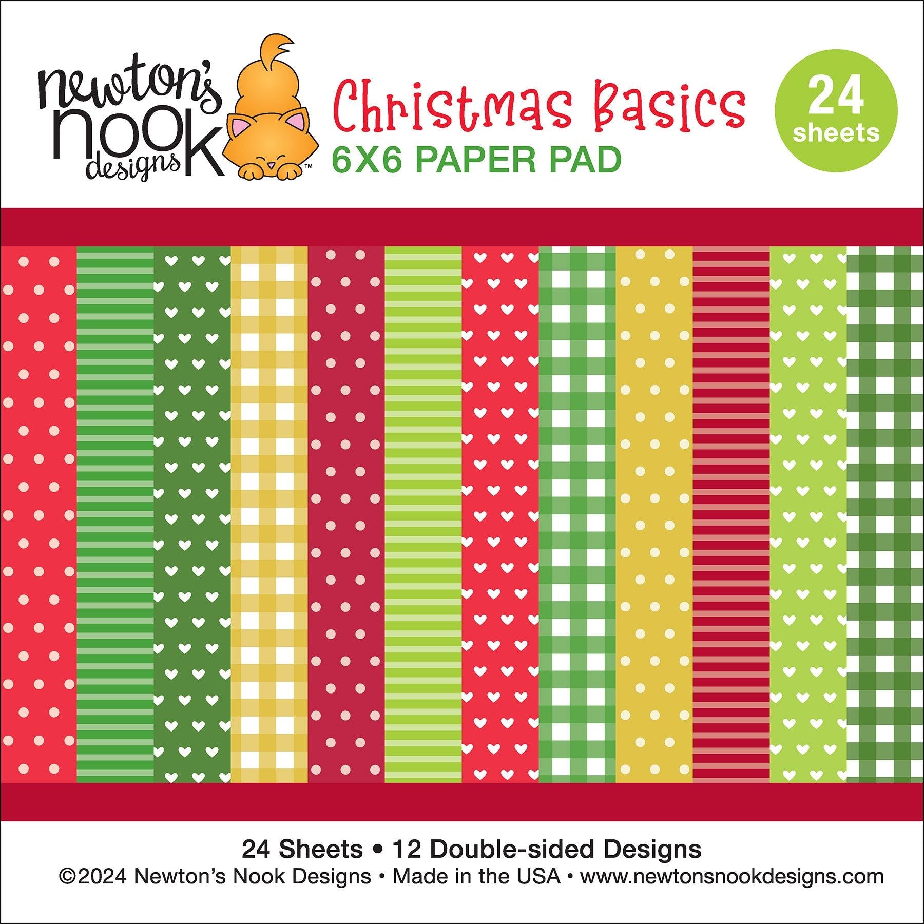 Newton's Nook Designs Christmas Basics 6 x 6 inch Paper Pad nn2410p01