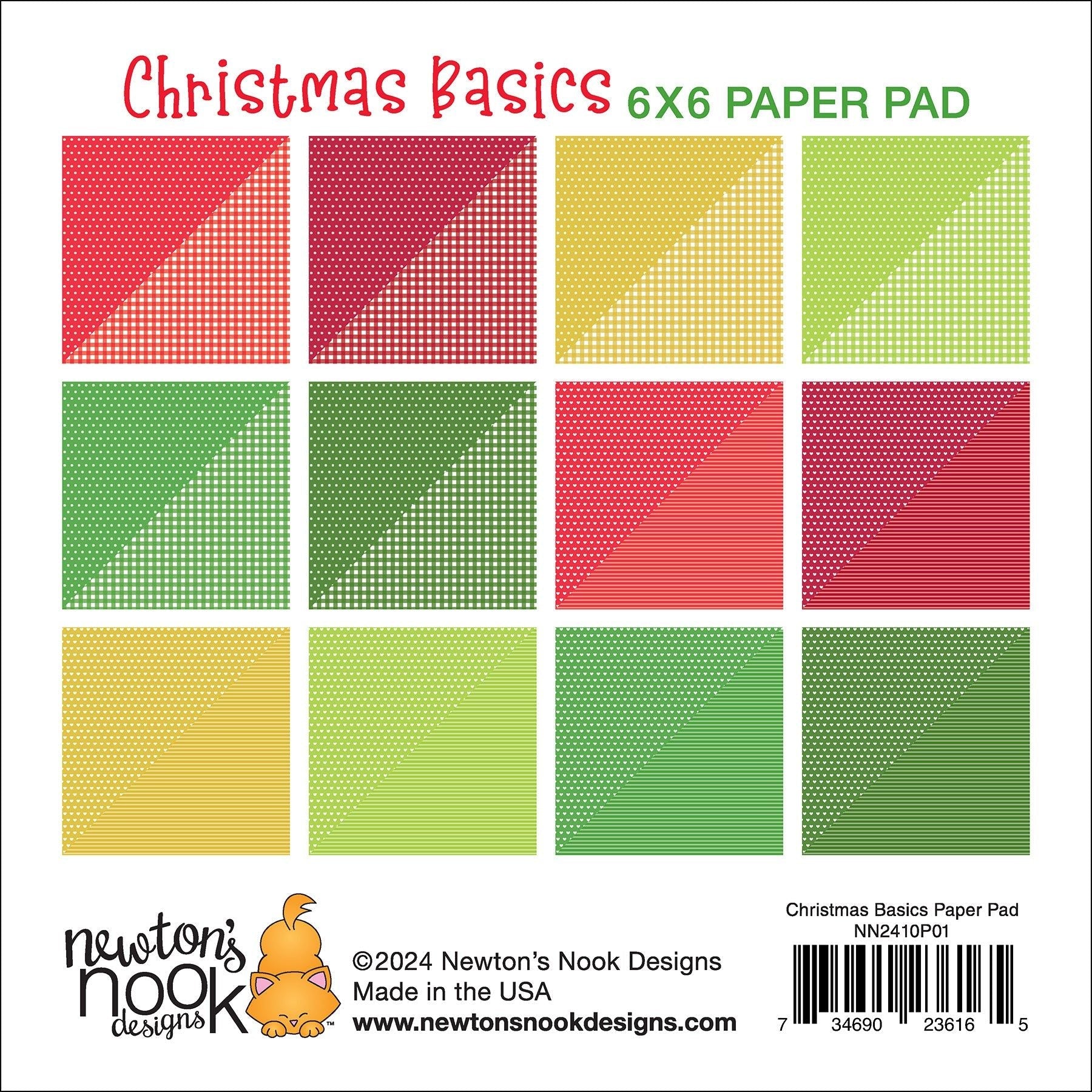 Newton's Nook Designs Christmas Basics 6 x 6 inch Paper Pad nn2410p01 product image