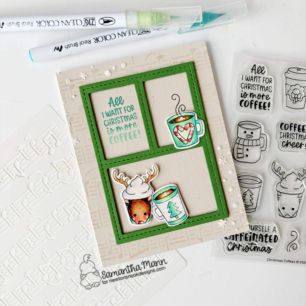 Newton's Nook Designs Christmas Coffees Dies nn2410d02 frame
