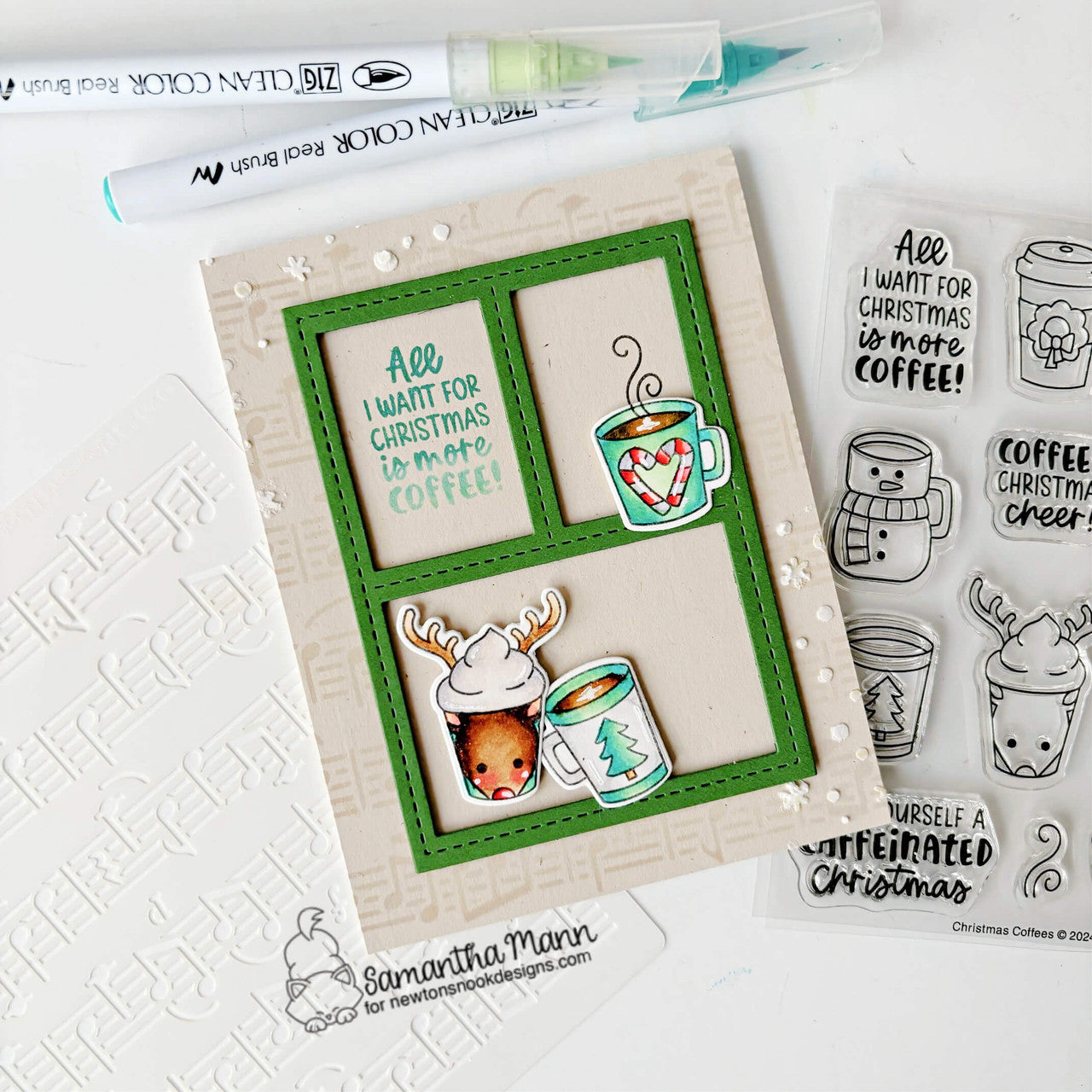 Newton's Nook Designs Christmas Coffees Dies nn2410d02 frame