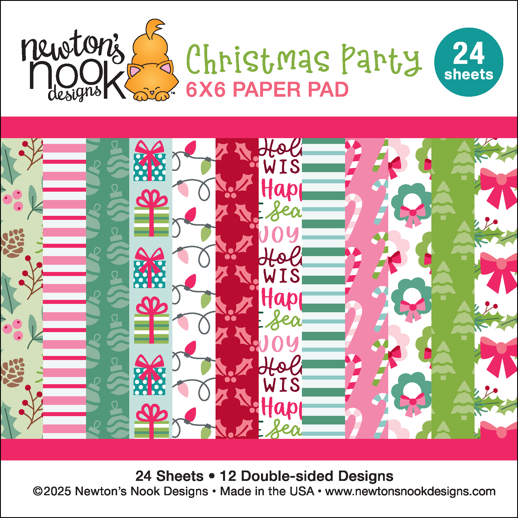 Newton's Nook Designs Christmas Party 6 x 6 inch Paper Pack nn2510p01