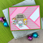 Newton's Nook Designs Christmas Time Cats Clear Stamp and Die Set pink