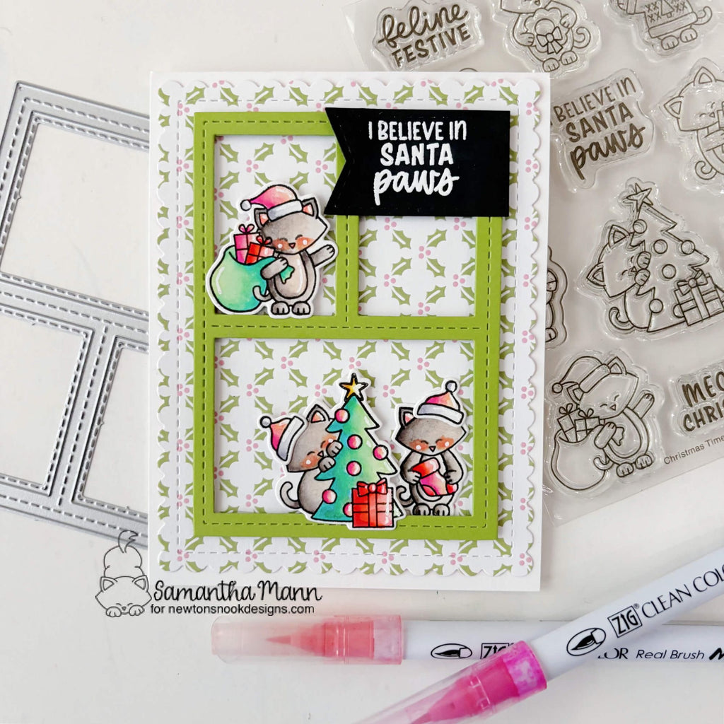 Newton's Nook Designs Christmas Time Cats Clear Stamps nn2510s01 i believe