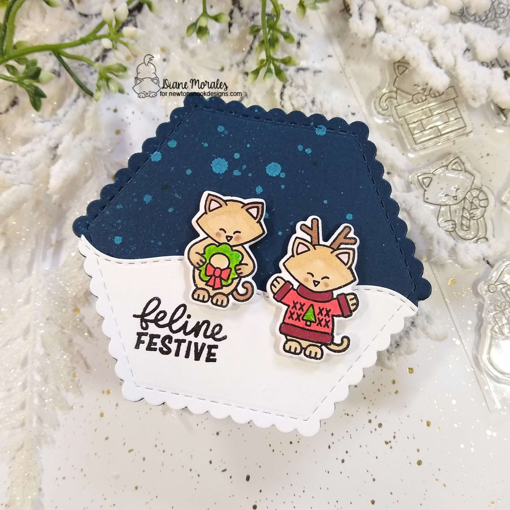 Newton's Nook Designs Christmas Time Cats Dies nn2510d01 festive