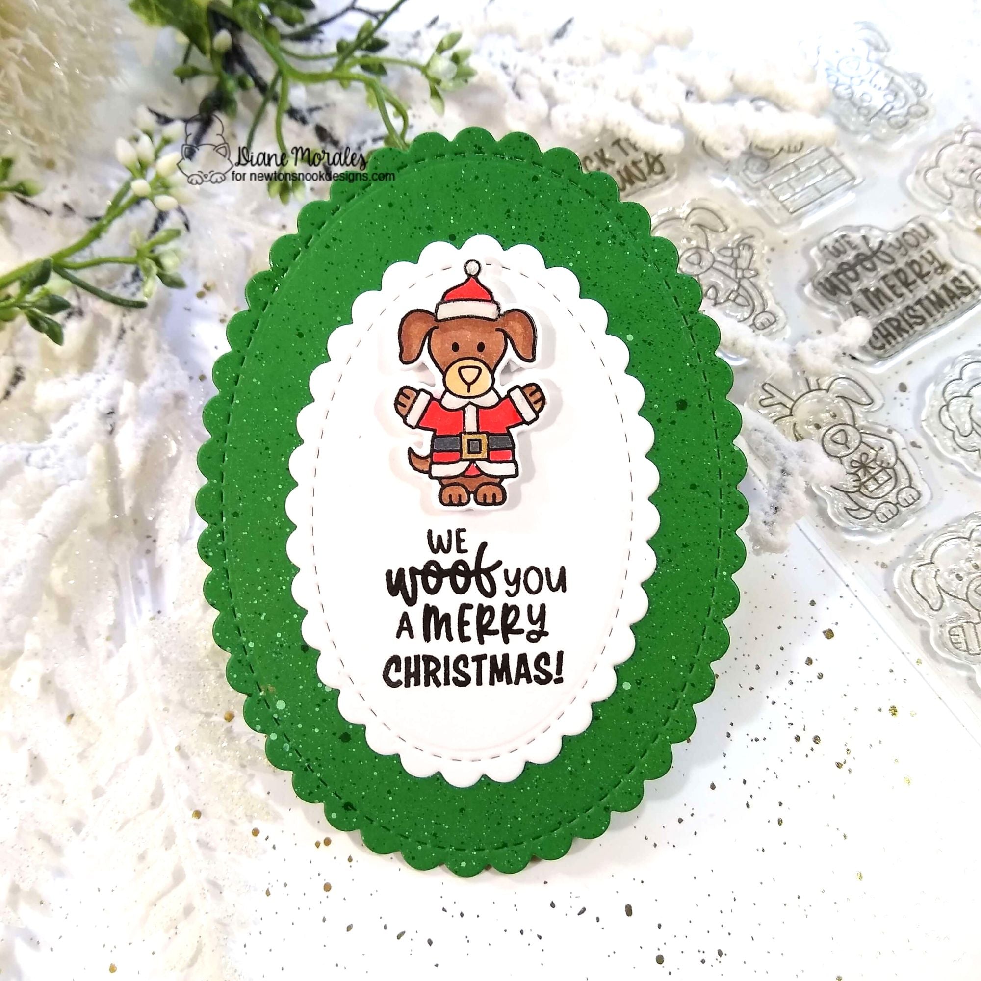 Newton's Nook Designs Christmas Time Dogs Clear Stamp and Die Set santa