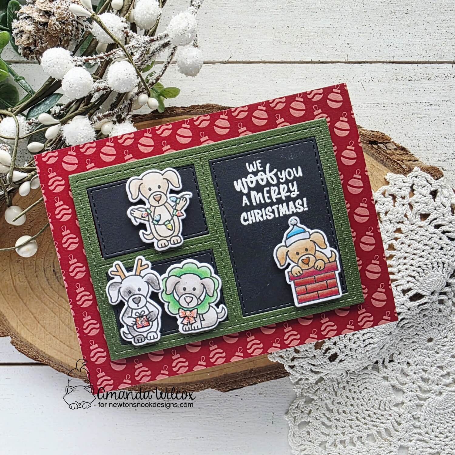 Newton's Nook Designs Christmas Time Dogs Clear Stamps nn2510s02 ornaments