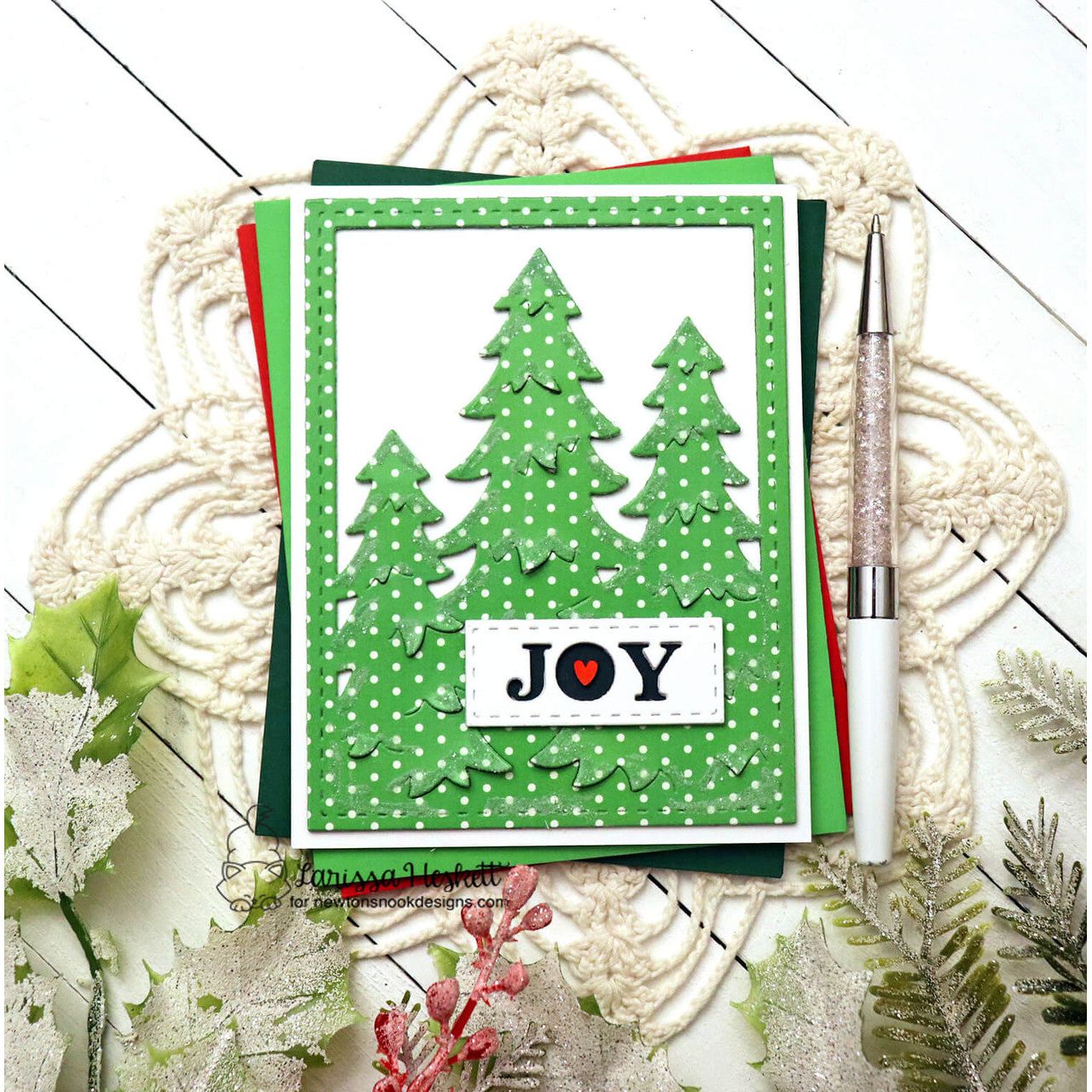 Newton's Nook Designs Christmas Word Trio Dies nn2410d08 trees