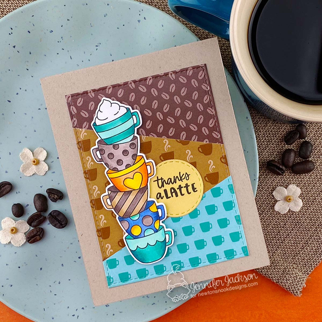 Newton's Nook Designs Coffee Delights Clear Stamps nn2411s01 thanks