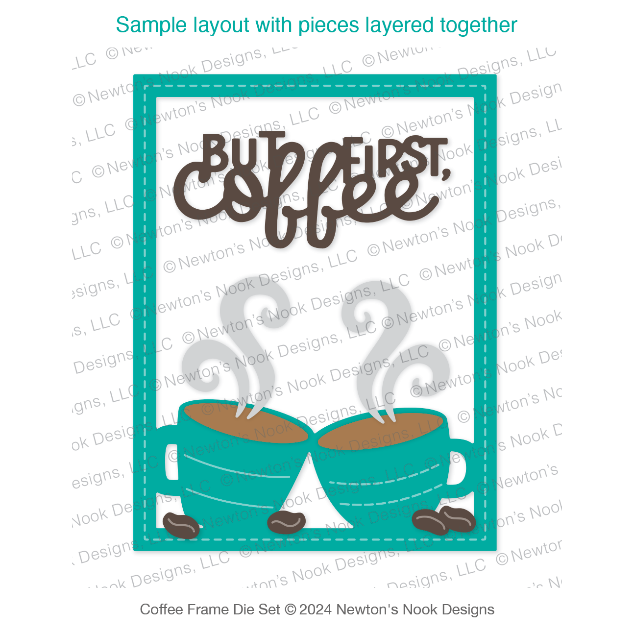 Newton's Nook Designs Coffee Frame Dies nn2411d02 coffee