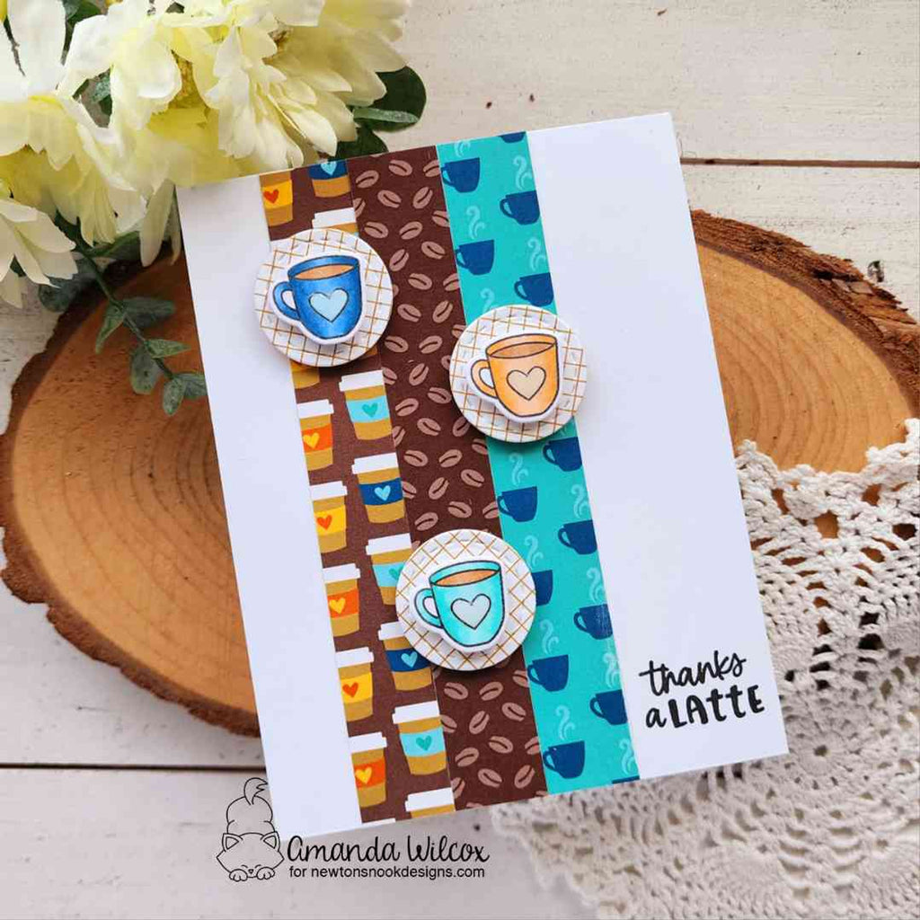 Newton's Nook Designs Coffee Shop 6 x 6 inch Paper Pad nn2411p01 cups