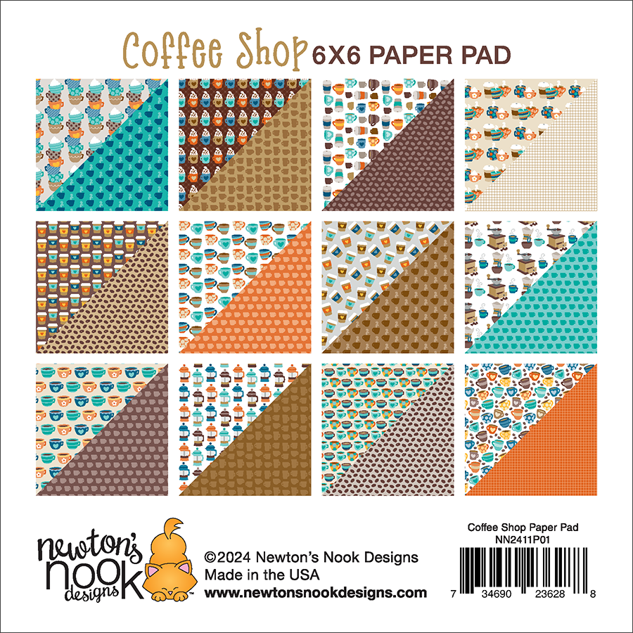 Newton's Nook Designs Coffee Shop 6 x 6 inch Paper Pad nn2411p01 product image