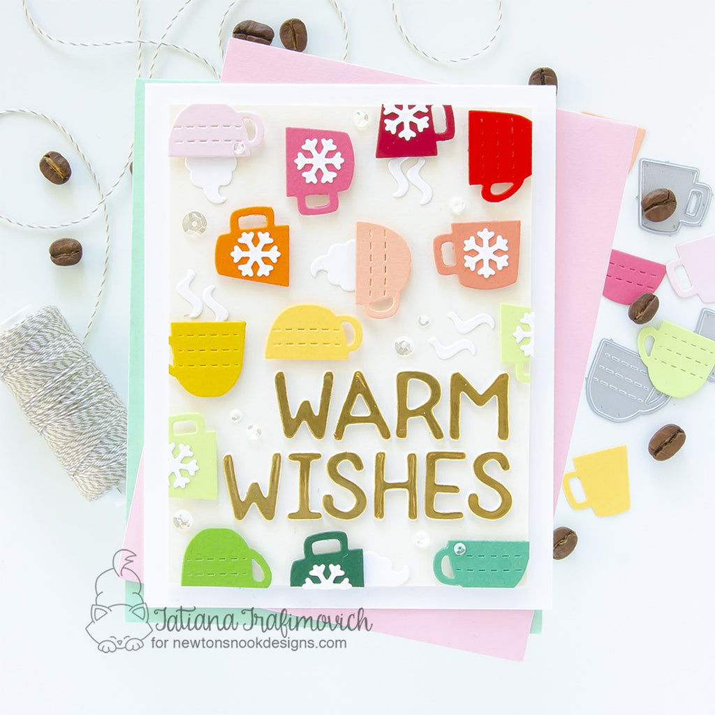 Newton's Nook Designs Coffee Silhouettes Dies nn2311d04 warm wishes