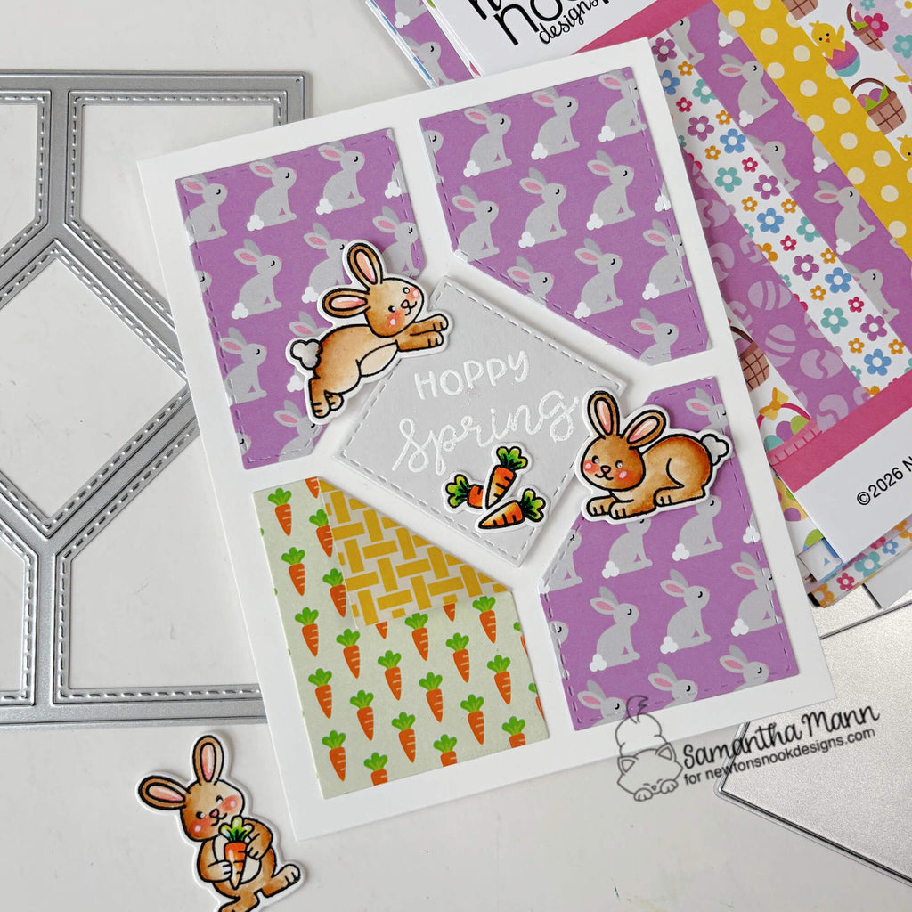 Newton's Nook Designs Corner Flip Dies nn2602d05 fluffy bunny tails