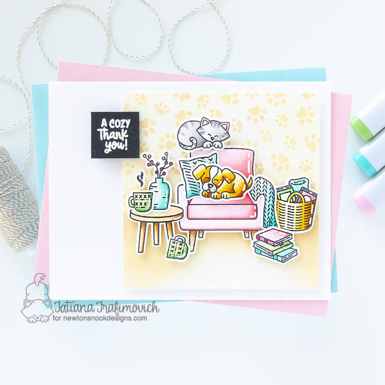 Newton's Nook Designs Cozy Home Clear Stamps nn2311s03 thank you