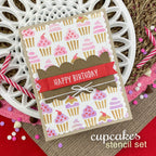 Newton's Nook Designs Cupcake Stencils nn2107t01 happy birthday
