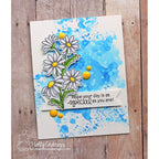 Newton's Nook Designs Dainty Daisies Clear Stamps nn1905s04 watercolor background