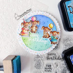 Newton's Nook Designs Dog Birthday Party Clear Stamp and Die Set happy birthday