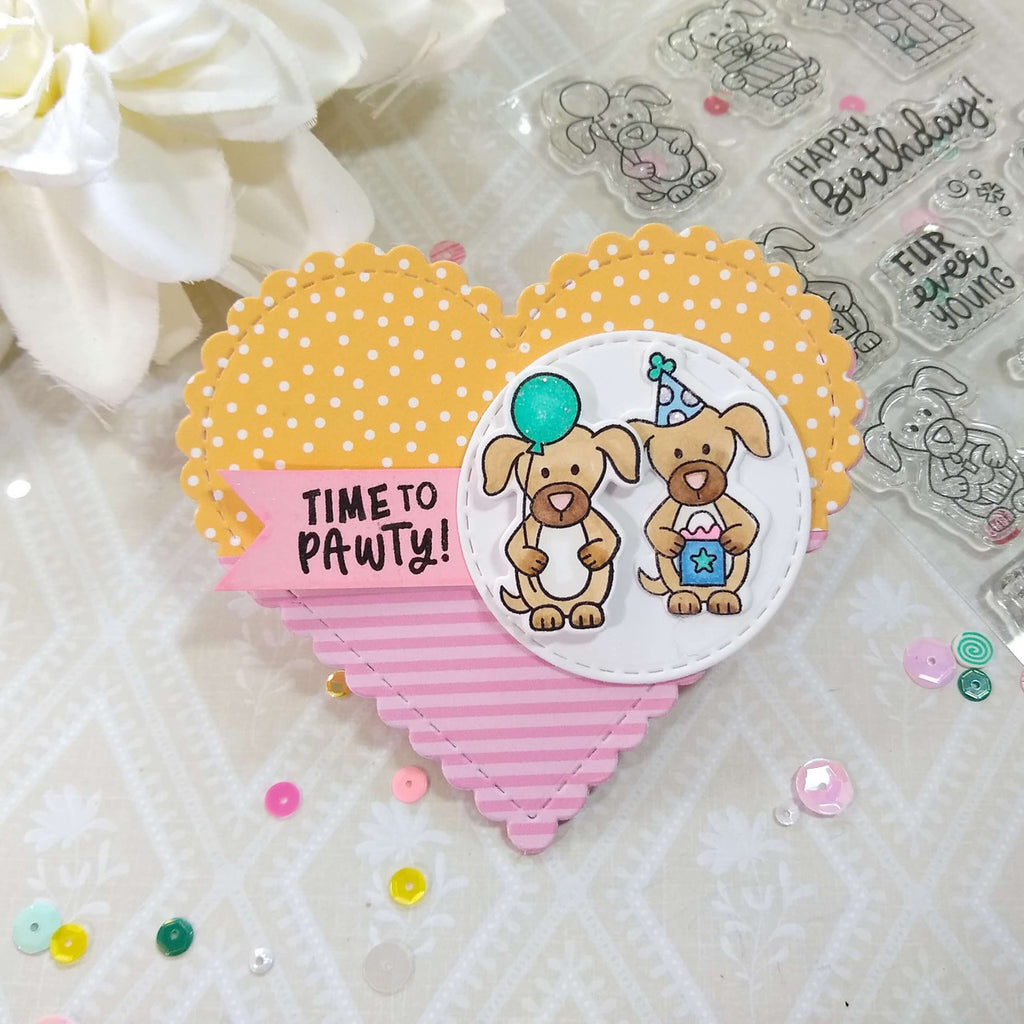 Newton's Nook Designs Dog Birthday Party Dies nn2507d02 heart