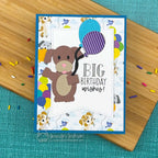 Newton's Nook Designs Dog Builder Dies nn2608d02 big birthday wishes card