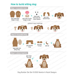 Newton's Nook Designs Dog Builder Dies nn2608d02 sitting dog guide