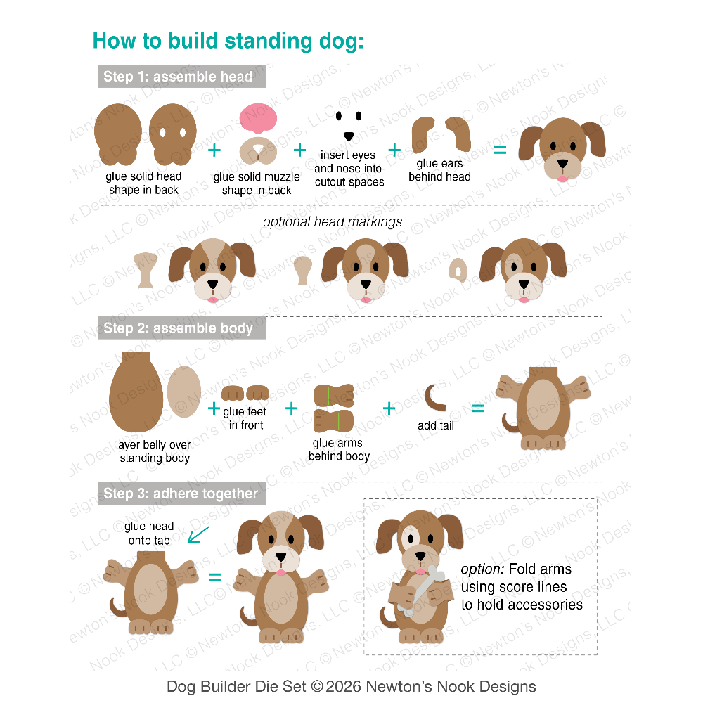 Newton's Nook Designs Dog Builder Dies nn2608d02 standing dog guide