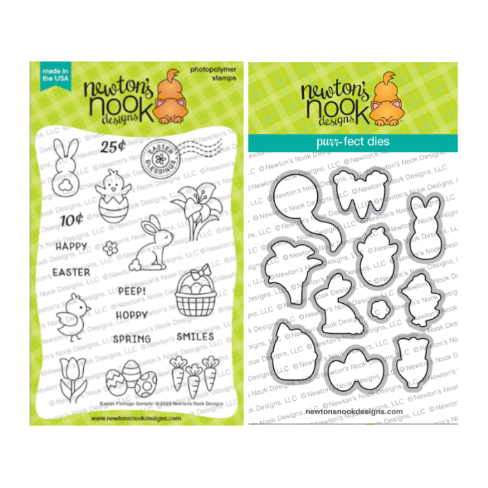 Newton's Nook Designs Easter Postage Sampler Clear Stamp and Die Set 1