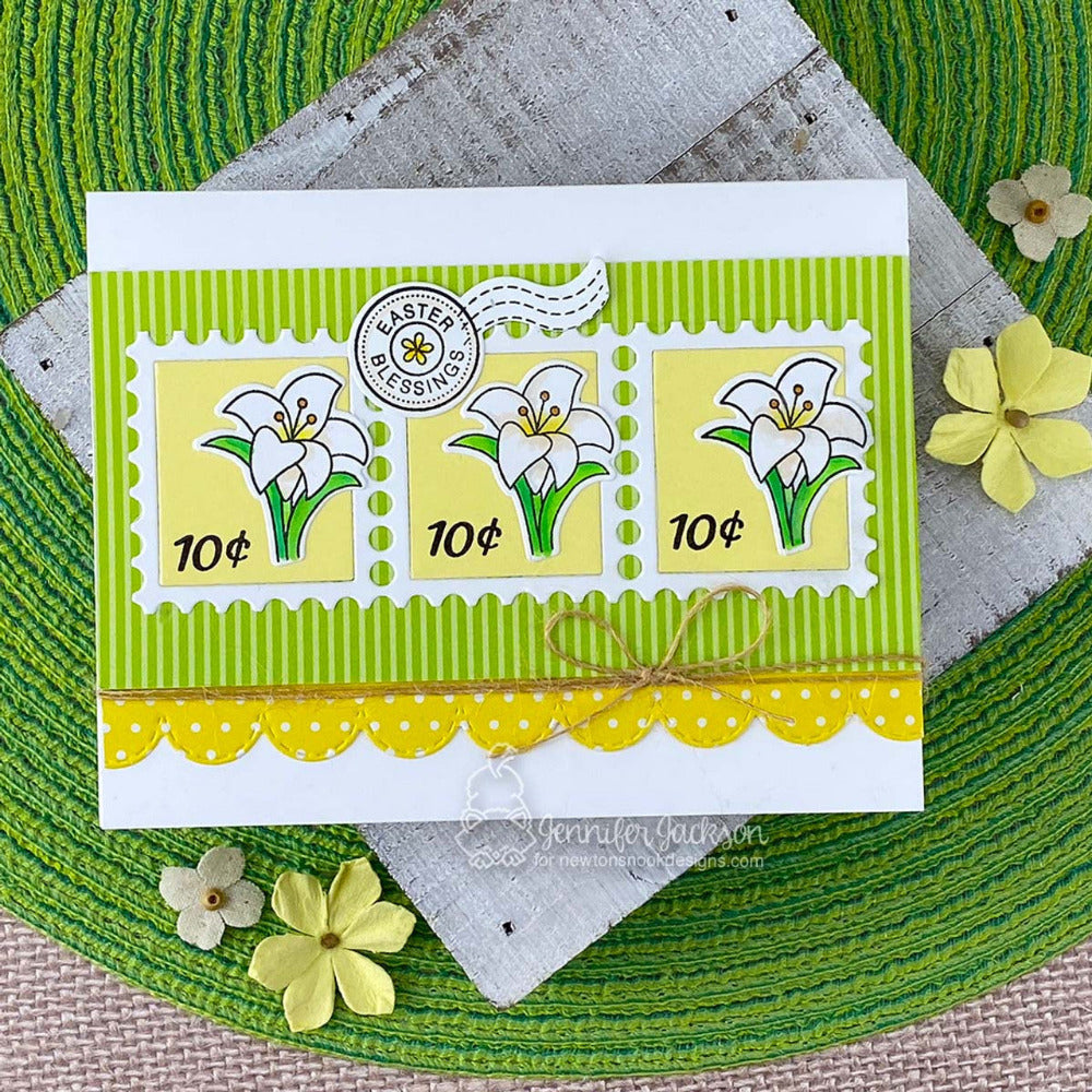 Newton's Nook Designs Easter Postage Sampler Clear Stamp and Die Set lily