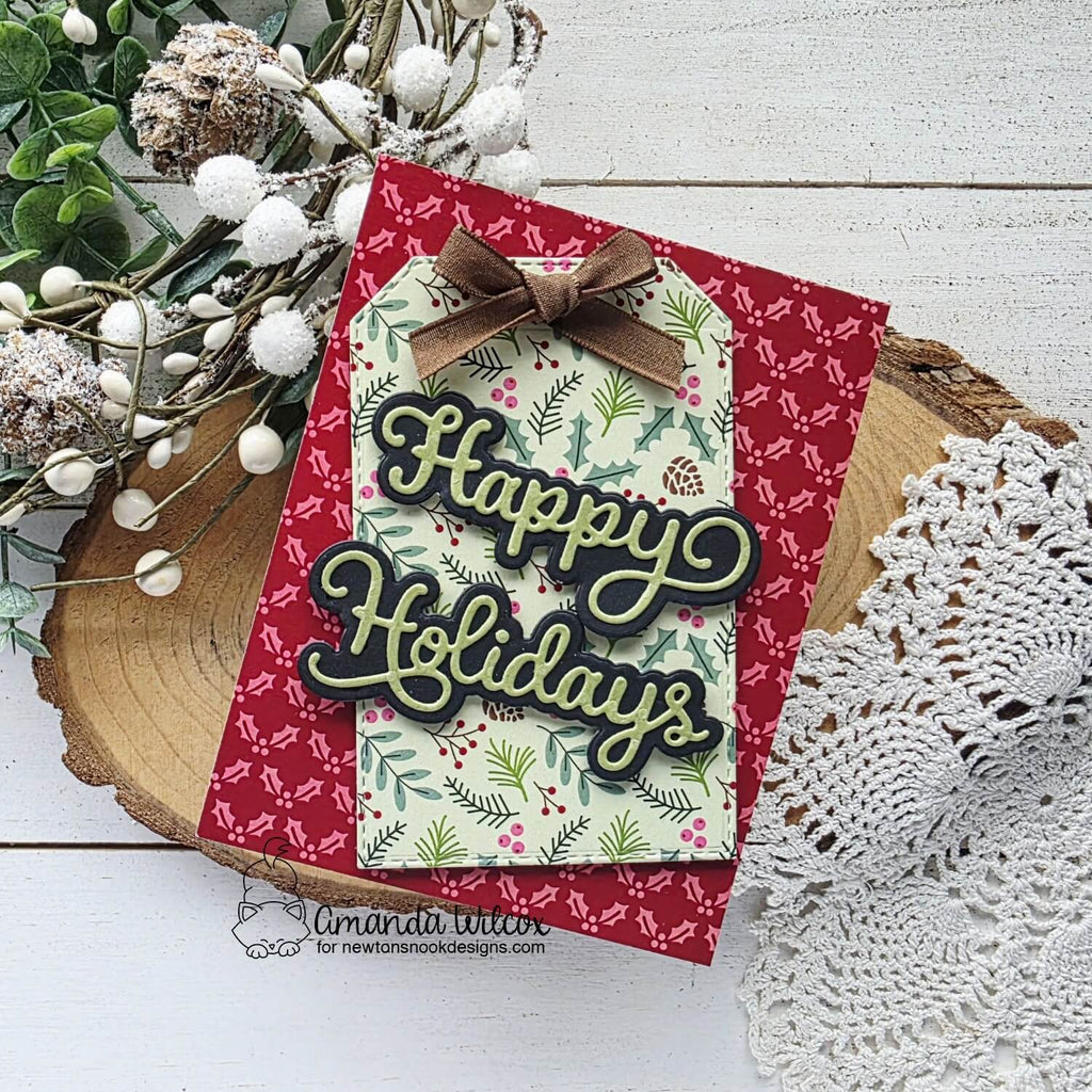 Newton's Nook Designs Essential Tags Dies nn2510d03 happy holidays